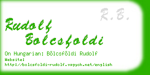 rudolf bolcsfoldi business card