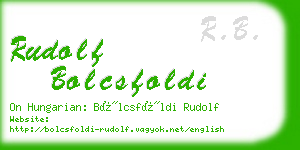 rudolf bolcsfoldi business card